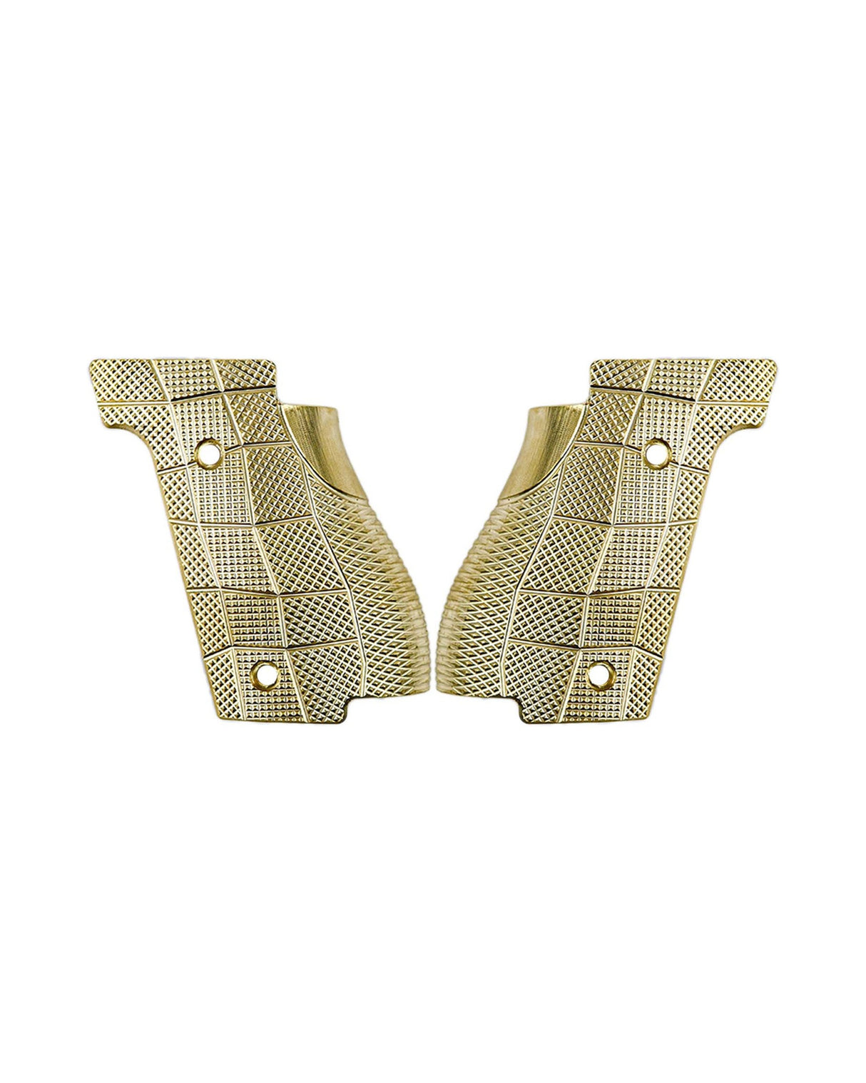 Messing GridLOK Griffschalen, Walther Q5 | Q4 | PDP Compact Steel Frame (Palm Swell) – Raw Brass