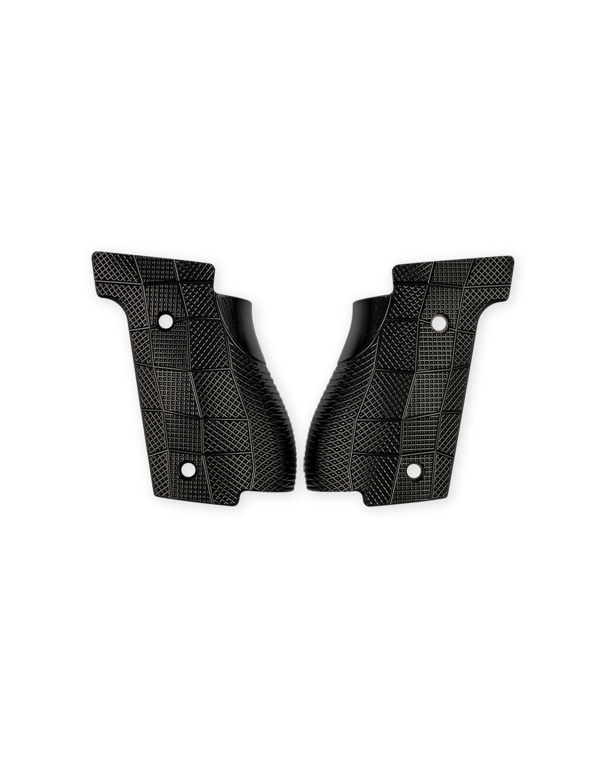 LOK Grips GridLOK Palm Swell Griffschalen aus Aluminium für Walther PDP Steel Frame Full Size in Schwarz – Paar mit aggressiver Kreuzschraffur-Textur