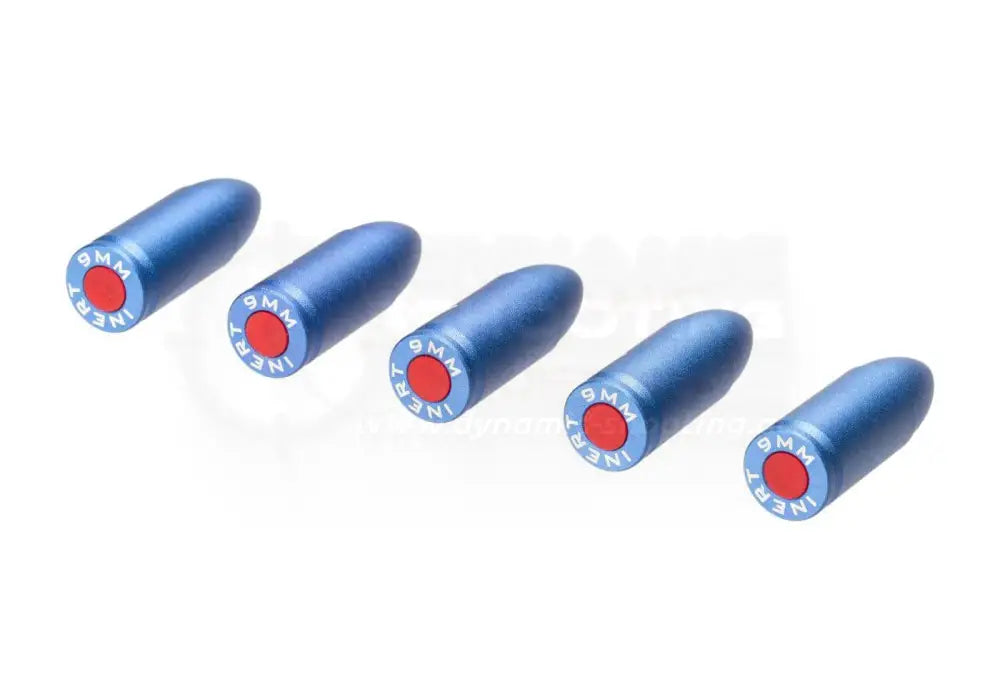 Dry Fire Trainingspatronen von Strike Industries im Kaliber 9mm aus Aluminium in blauer Farbe