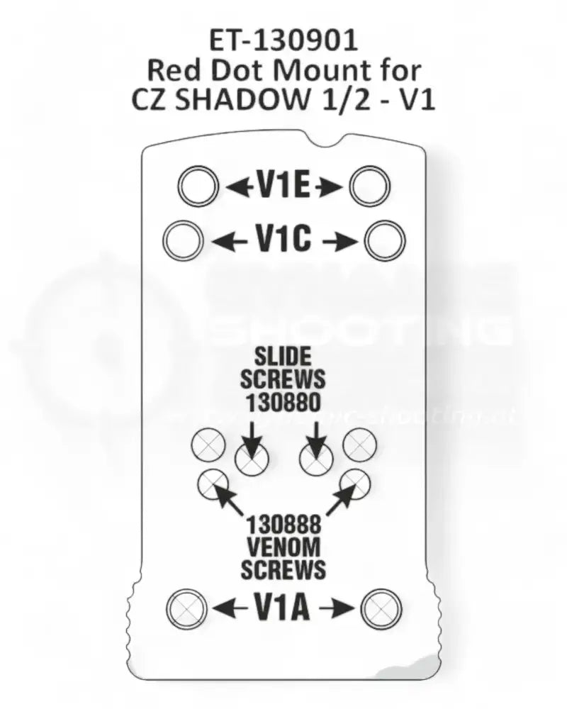 Dovetail Optic Kimmen Adapterplatte zur Montage von Red Dots und Rotpunktvisieren anstelle der Kimme einer CZ Shadow 2 oder CZ 75 SP-01 von Eemann Tech