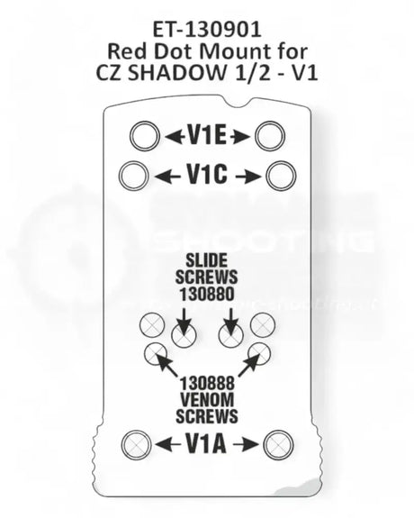 Dovetail Optic Kimmen Adapterplatte zur Montage von Red Dots und Rotpunktvisieren anstelle der Kimme einer CZ Shadow 2 oder CZ 75 SP-01 von Eemann Tech