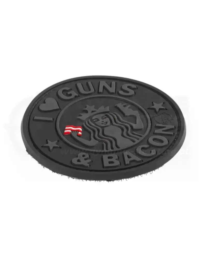 Rubber Patch I Love Guns and Bacon Gummipatch von JTG schwarz
