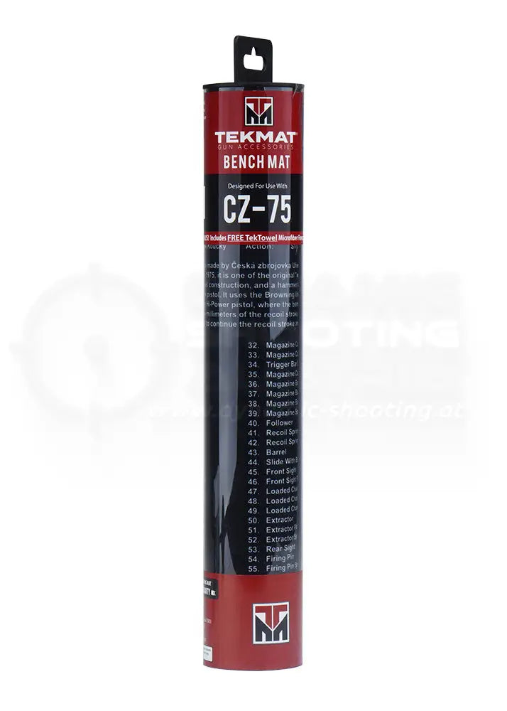 Reinigungsunterlage mit CZ75 Pistole und Explosionszeichnung von TekMat