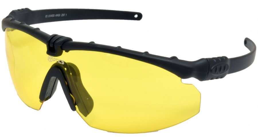 Schussbrille Schießbrille Schutzbrille Double Alpha mit gelbem Schutzglas