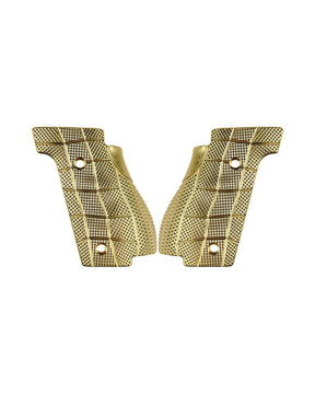 Messing GridLOK Griffschalen, Walther Q5 | Q4 | PDP Compact Steel Frame (Standard) – Raw Brass