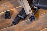 Armanov Kompensator für Pistolen im Kaliber 9mm mit 13.5x1 LH Gewinde oder 1 / 2 x 28 UNEF