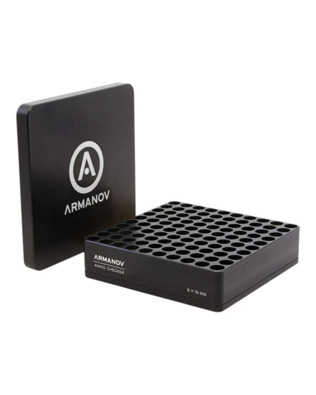 Armanov Patronenlehre Ammo Checker für 100 Patronen mit Flip Cover