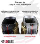 Aluminium Magazintrichter Modell GridLok von LOK Grips USA passend für die CZ Tactical Sports, CZ TS Orange, CZ TS2 sowie TS 2 Orange - Vergleich Passung