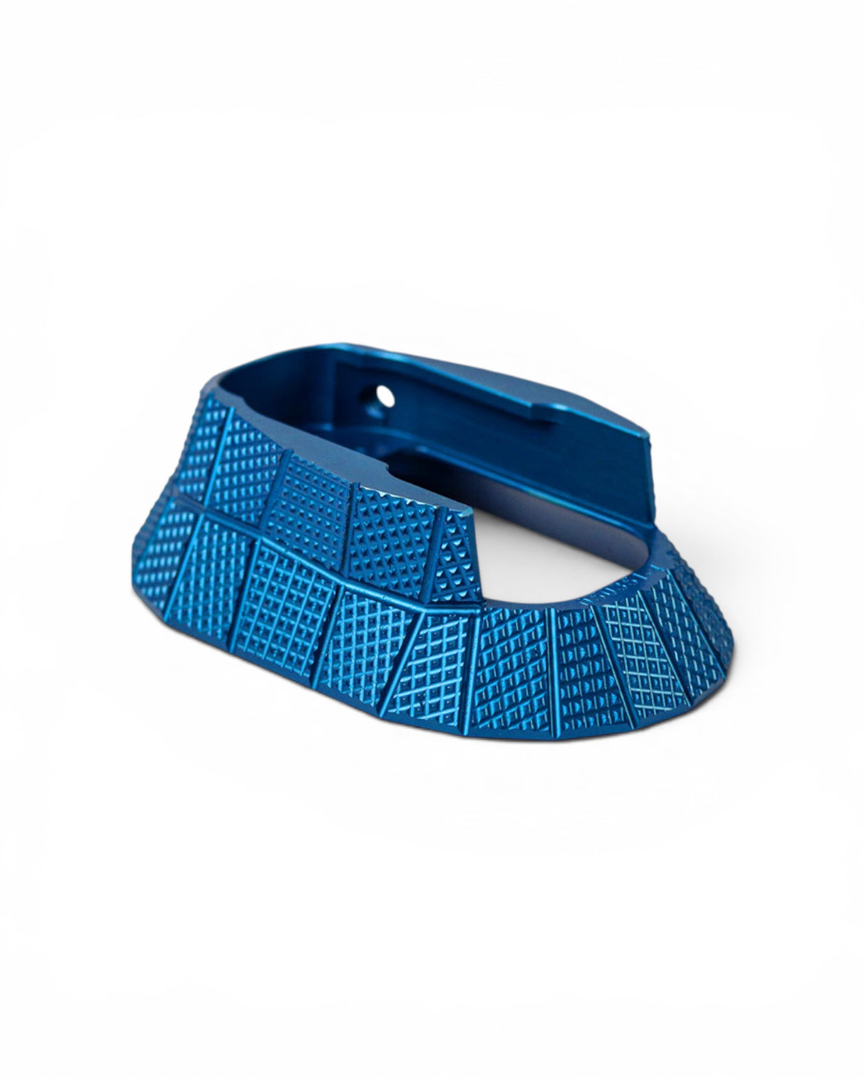 Blauer Aluminium Magazintrichter Modell GridLok von LOK Grips USA passend für die CZ Tactical Sports, CZ TS Orange, CZ TS2 sowie TS 2 Orange