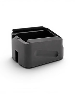 Eemann Tech Magazinboden +3 aus Aluminium für CZ Tactical Sport, TS 2 und TS 3 – Schrägansicht mit Aufnahme für den Magazinkörper