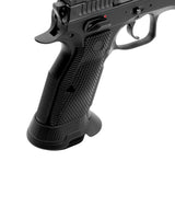 Ultimate Magazintrichter von Eemann Tech für die CZ Shadow 2 Magwell für IPSC Open oder IPSC Optics Division montiert auf einer CZ Shadow 2 mit Ultimate Griffschalen
