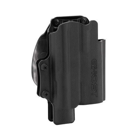 Pistolen IPSC Holster "Civilian SF" von GHOST passend für Pistolen wie Glock, SIG P320 oder Beretta 92 mit montiertem Lichtmodul wie eine Streamlight TLR 1 oder Surefire X200 X300