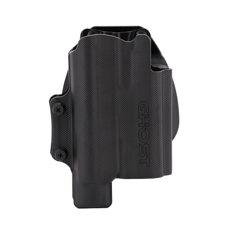 Pistolen IPSC Holster "Civilian SF" von GHOST passend für Pistolen wie Glock, SIG P320 oder Beretta 92 mit montiertem Lichtmodul wie eine Streamlight TLR 1 oder Surefire X200 X300