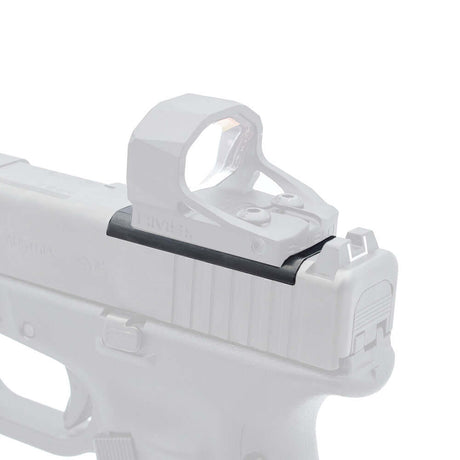 Glock MOS Adapterplatte für Shild RMS und Vector Optics Rotpunktvisierungen montiert, Seitenansicht