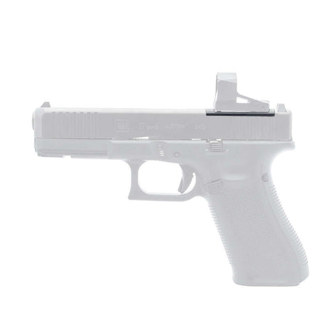 Glock MOS Adapterplatte für Shild RMS und Vector Optics Rotpunktvisierungen montiert, Seitenansicht Glock 17 Gen 5