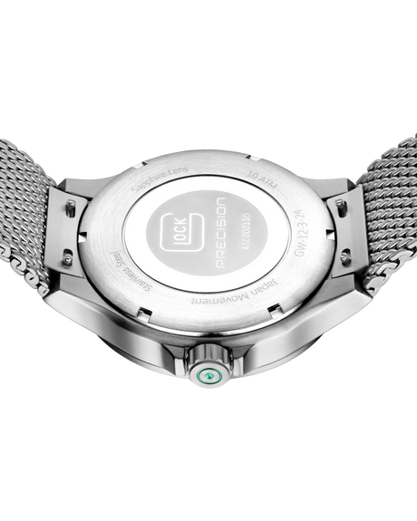 GLOCK Armbanduhr GW-12-3-24 in Silber-Grün (44mm)