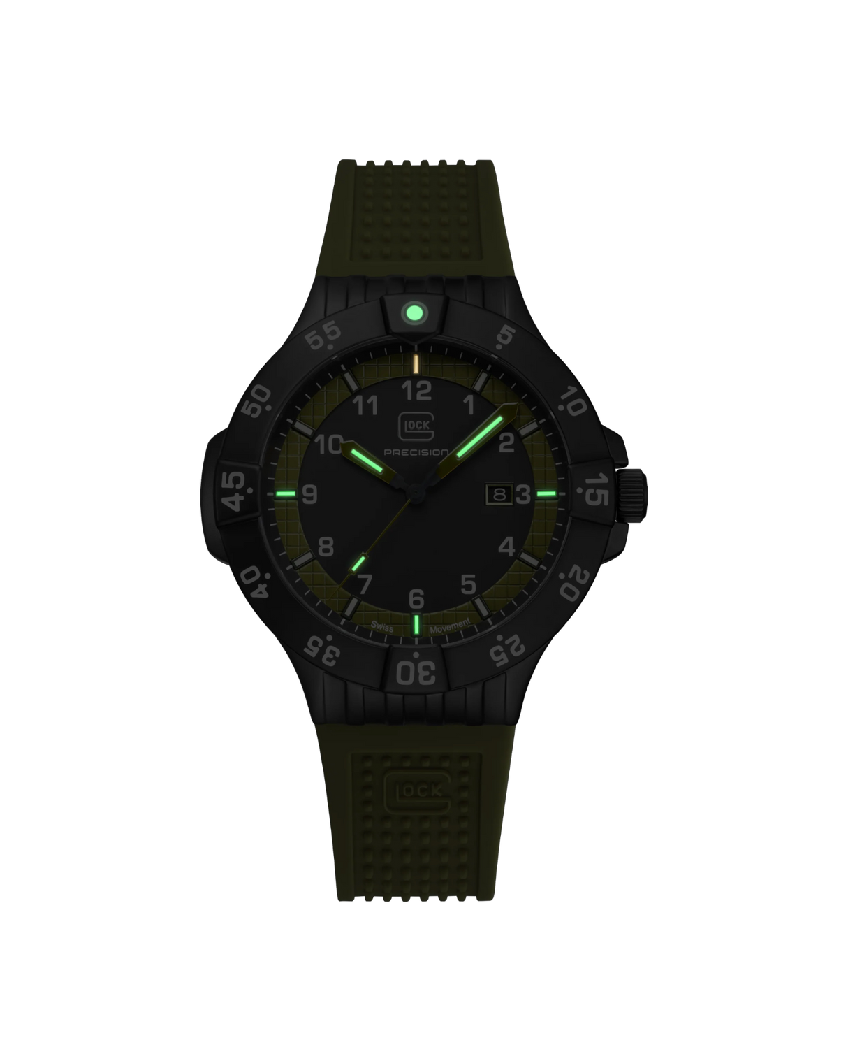 GLOCK Armbanduhr GW-15-4-22 in Militärgrün mit Tritium Beleuchtung (43mm)