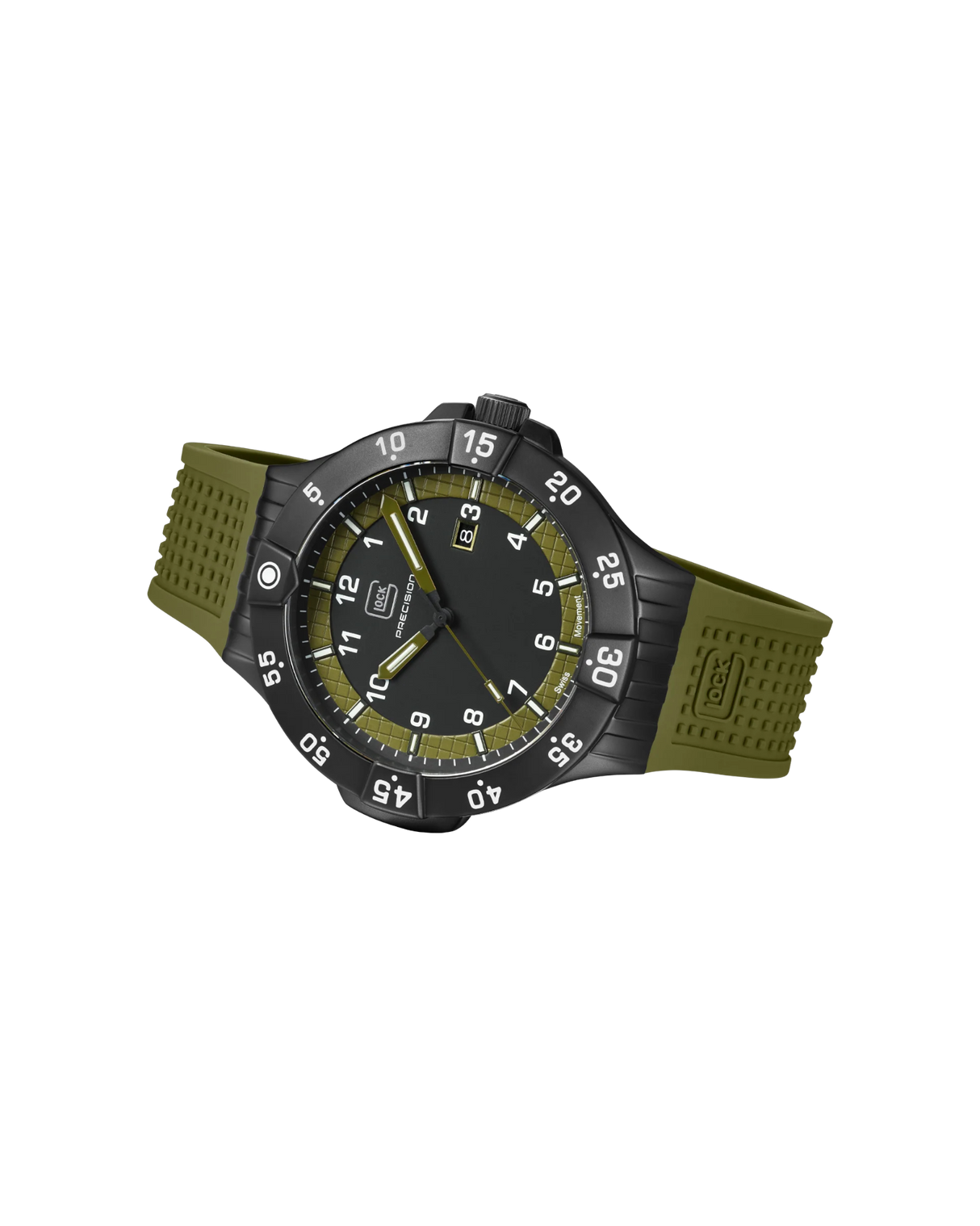 GLOCK Armbanduhr GW-15-4-22 in Militärgrün mit Tritium Beleuchtung (43mm)