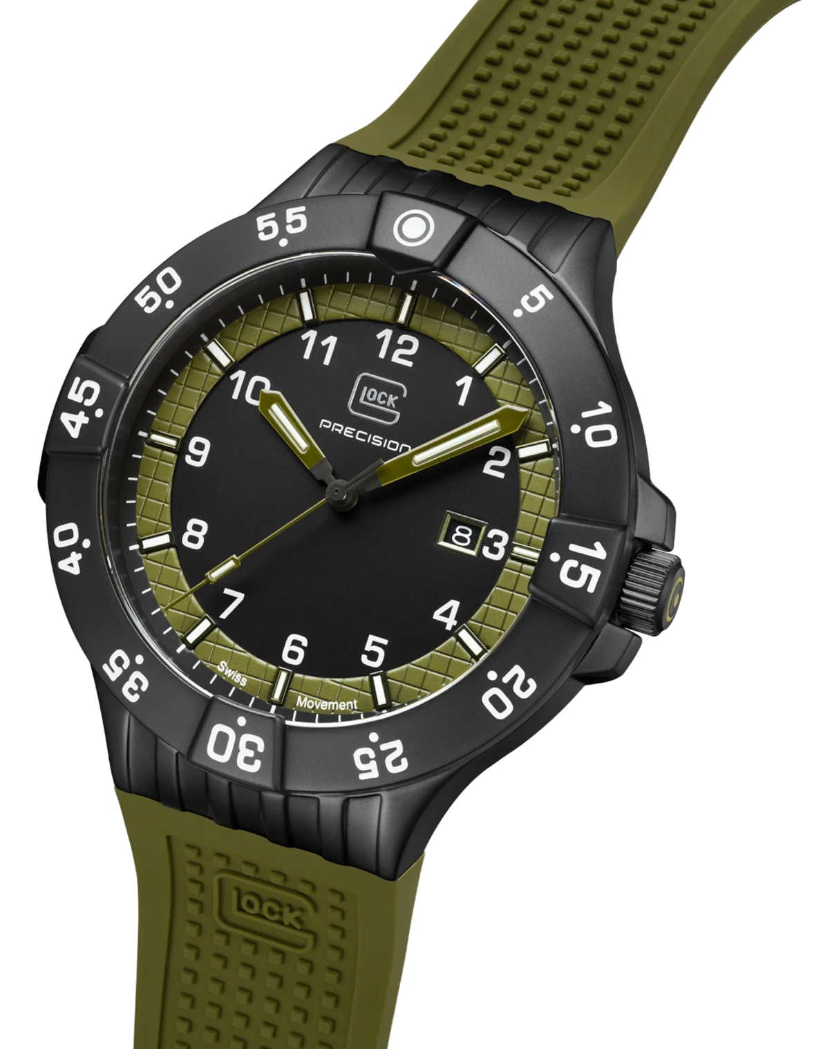 GLOCK Armbanduhr GW-15-4-22 in Militärgrün mit Tritium Beleuchtung (43mm)