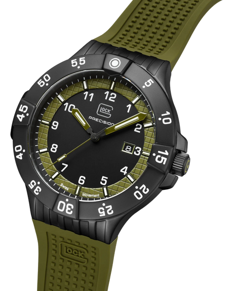 GLOCK Armbanduhr GW-15-4-22 in Militärgrün mit Tritium Beleuchtung (43mm)