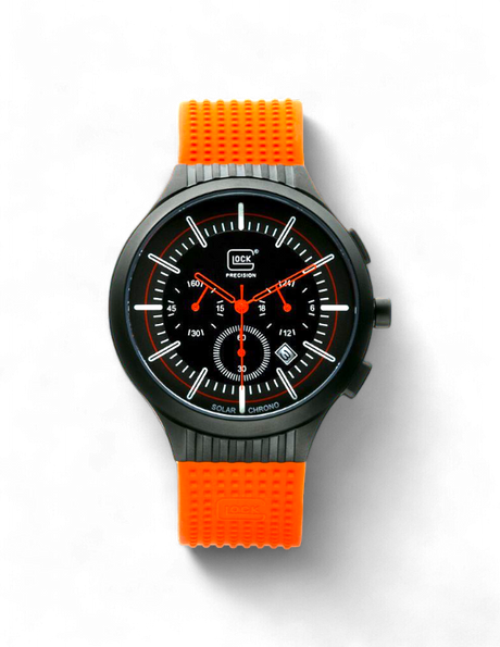 Original Glock Uhr Global mit orangem Band