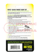 Hiviz Fiber Optic Visierung für Glock Pistolen