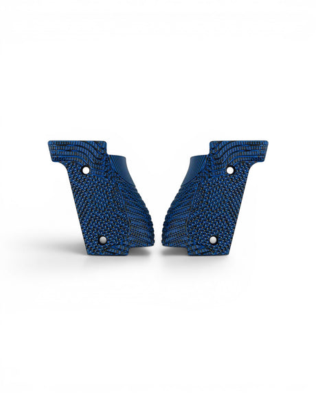 LOK Grips Veloce Griffschalen aus G10 mit rundlicher Palm Swell Kontur für die Walther PDP Steel Frame in Blau Schwarz