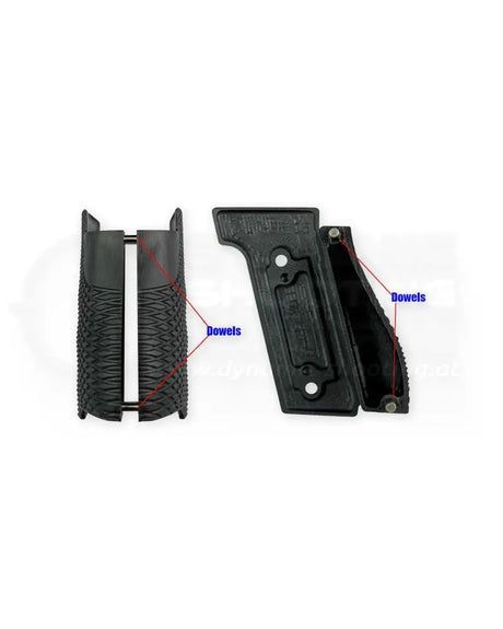 LOK Grips GridLOK Griffschalen für Walther PDP Steel Frame – Innenansicht mit Passstiften (Dowels) und Checkered-Textur Detail