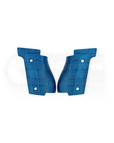 LOK Grips GridLOK Thin Griffschalen aus Aluminium für Walther PDP Steel Frame Full Size in Blau – CNC-gefräste Oberfläche mit GridLOK Muster