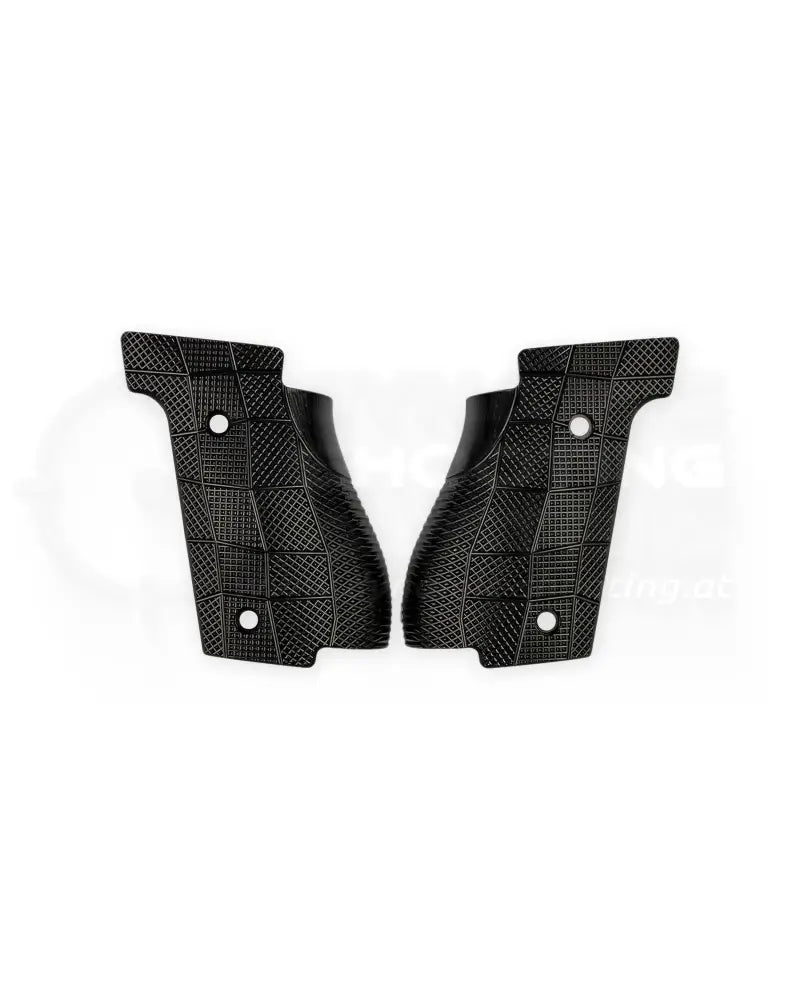 LOK Grips GridLOK Thin Griffschalen aus Aluminium für Walther PDP Steel Frame Full Size in Schwarz – Paar mit aggressiver Kreuzschraffur-Textur