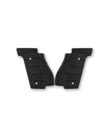 LOK Grips Messing GridLOK Griffschalen für Walther PDP Steel Frame in Black Cerakote — Vorderansicht beider Griffschalen mit schwarzer Cerakote-Beschichtung