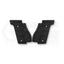 LOK Grips Messing GridLOK Griffschalen für Walther PDP Steel Frame in Black Cerakote — Vorderansicht beider Griffschalen mit schwarzer Cerakote-Beschichtung