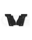 LOK Grips Messing GridLOK Griffschalen für Walther PDP Steel Frame in Black Cerakote — Vorderansicht beider Griffschalen mit schwarzer Cerakote-Beschichtung