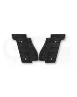 LOK Grips Messing GridLOK Griffschalen für Walther PDP Steel Frame in Black Cerakote — Vorderansicht beider Griffschalen mit schwarzer Cerakote-Beschichtung