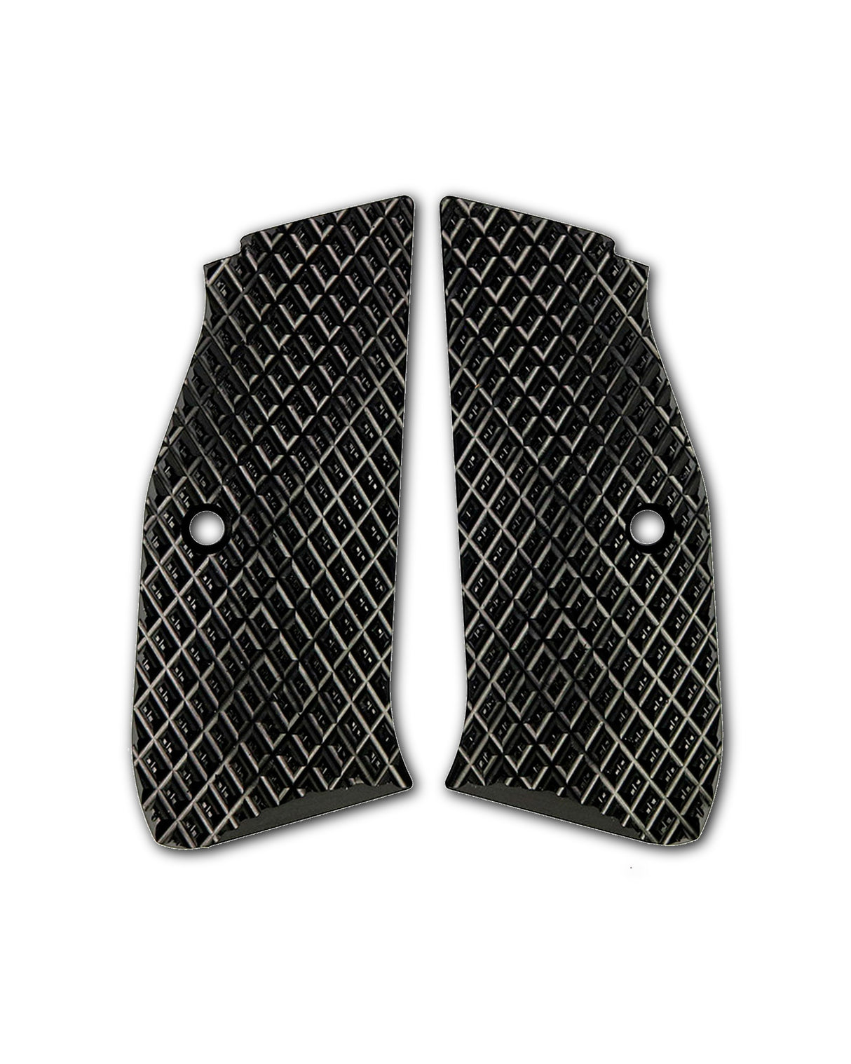 LOK Grips JAWS Palm Swell Griffschalen aus Aluminium für CZ Shadow 2 und SP-01 in Schwarz – Paar mit extrem aggressiver Pyramiden-Zahnung