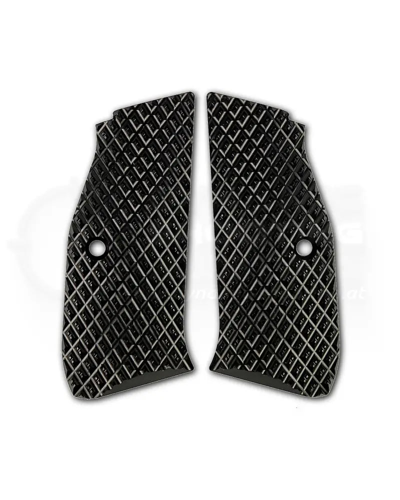 LOK Grips JAWS Palm Swell Griffschalen aus Aluminium für CZ Shadow 2 und SP-01 in Schwarz – Paar mit extrem aggressiver Pyramiden-Zahnung