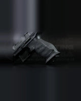 Walther PDP Compact mit montiertem LOK Grips Magazintrichter in Black Cerakote – Gesamtansicht der Pistole