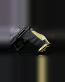 Walther PDP Compact mit LOK Grips Messing Magazintrichter, Messing Backstrap und Messing Base Pad in Raw Brass montiert