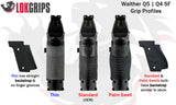 LOK Grips GridLOK Aluminium Griffschalen für Walther PDP Steel Frame in verschiedenen Formen zum Vergleich