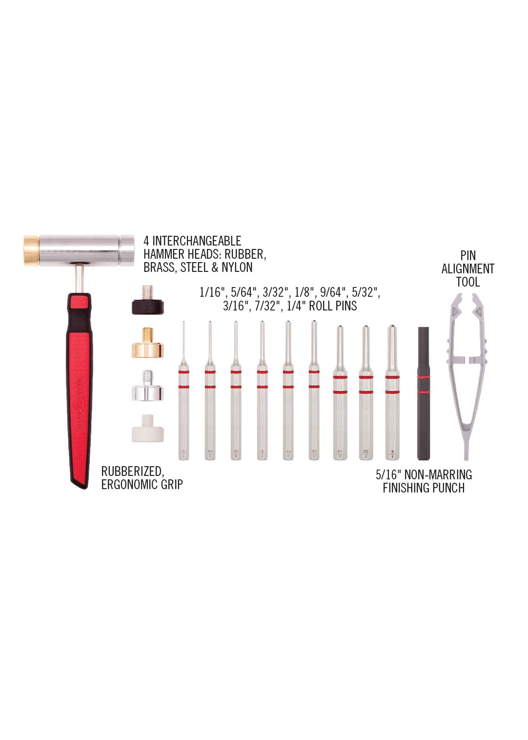 Durschlag Set für Waffen Real Avid Accu Punch Hammer und Roll Pin Punch Set