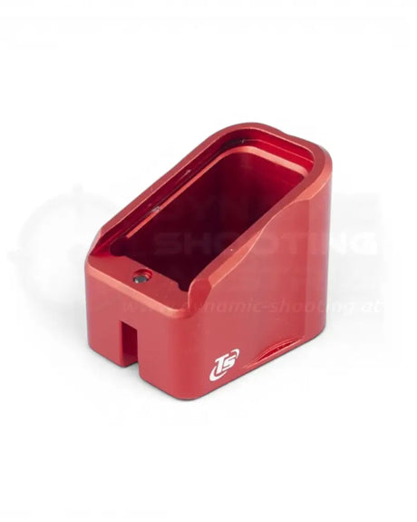 Toni System +4 Magazinboden für Glock Mec Gar Stahl Magazine 141mm IPSC Optics Division in Rot