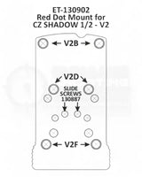Dovetail Optic Kimmen Adapterplatte zur Montage von Red Dots und Rotpunktvisieren anstelle der Kimme einer CZ Shadow 2 oder CZ 75 SP-01 von Eemann Tech