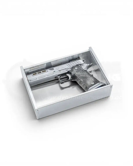 IPSC Standard Box von Eemann Tech zur Kontrolle der Groeße und Maximalmaße von Pistolen fuer die IPSC Standard Division 