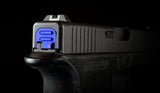 Slide Cover Plate für Glock Pistolen von Strike Industries in Blau - eingebauter Zustand