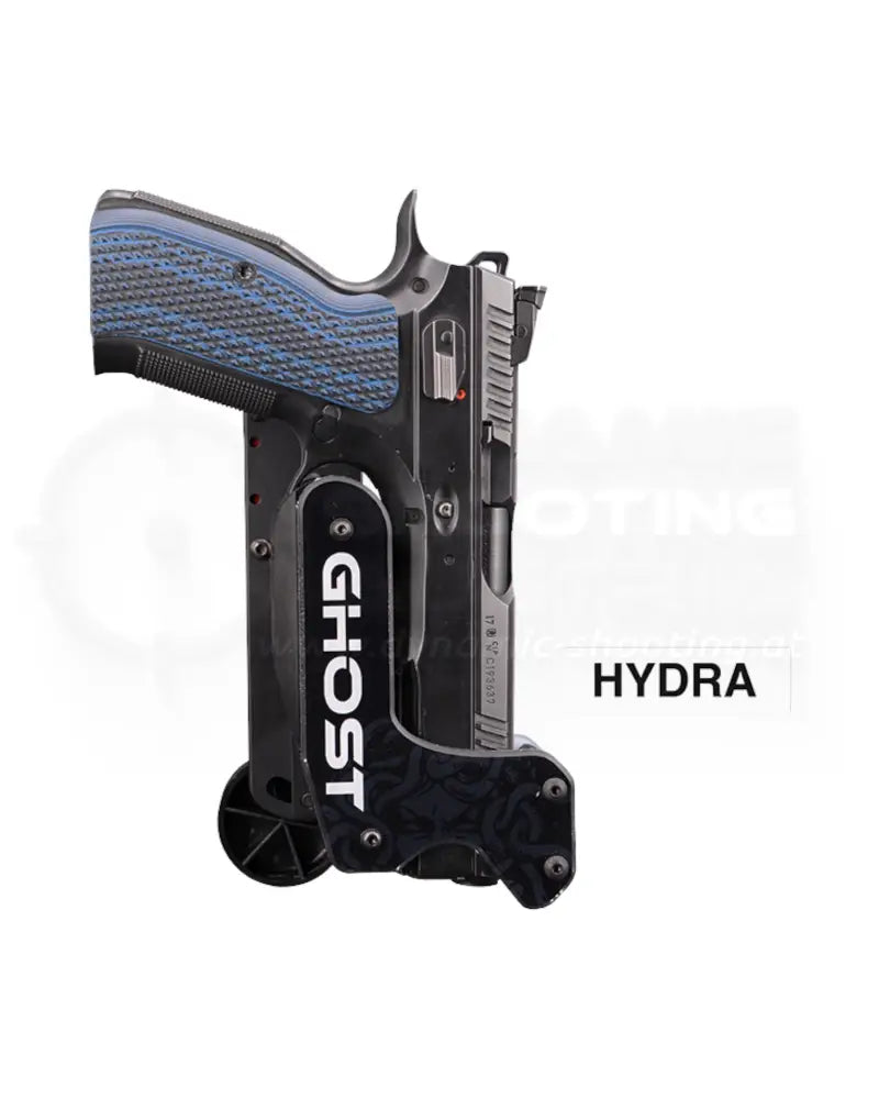 IPSC Holster GHOST Hydra in Schwarz mit geholsterter CZ Shadow 2