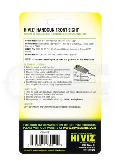 HIVIZ Litewave Fiber Optic Korn für CZ 75 und CZ P01