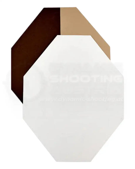 IPSC Target von Eemann Tech mit schwarz bemaltem Hardcover und weißer Wertungszonen für No Shoot Target
