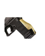 LOK Grips Messing Backstrap in Raw Brass an einer Walther PDP Compact montiert, Detailansicht der Wabenstruktur
