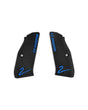 LOK Grips Bogies Griffschalen Thin mit blauem Inlay CZ SHADOW und 2-Logo für CZ Shadow 2 – Einzelstück