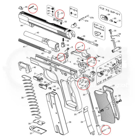 Pins set for CZ pistols